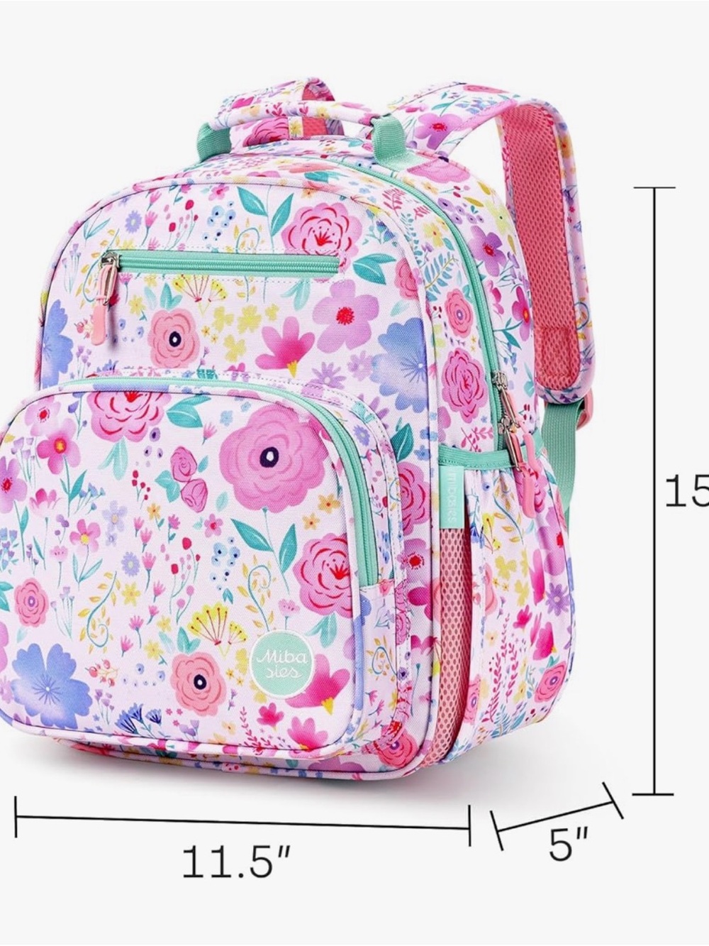Kids Floral Pink Backpack and Lunchbox Set